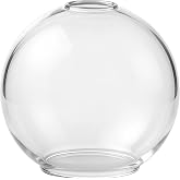 Golhom 6.5" Clear Glass Globe Lampshade, Lip-less Light Fixture Cover with 1-5/8" Fitter, Replacement Shade for Pendant, Vanity Light, Modern Floor Lamp