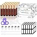 Essential Oil Roller Bottles 10ml (Painted Amber Glass Bottle, 24 pack, 6 Extra Roller Balls，48 Labels, 2 Openers, 2 Funnels by PrettyCare) Roller Balls For Essential Oils, Roll on Bottles