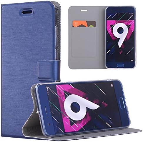 Huawei Honor 9 Case, Flip Cover Well Full Range Protection PU Case Cover Huawei Honor 9 5.15" Smartphone 2017 Release - BlUE