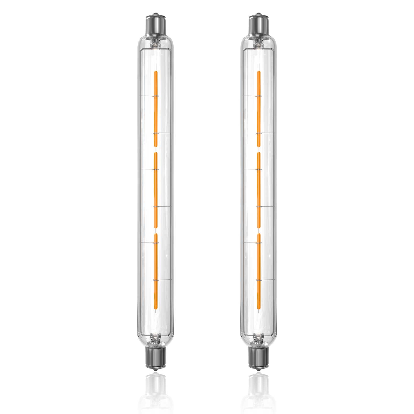 Bonlux 4W S15s LED Bulbs 284mm S15s LED Strip Light 60W S15 Bulb Replacement Warm White 2800K T25 Tubular Filament Light (2-Pack)