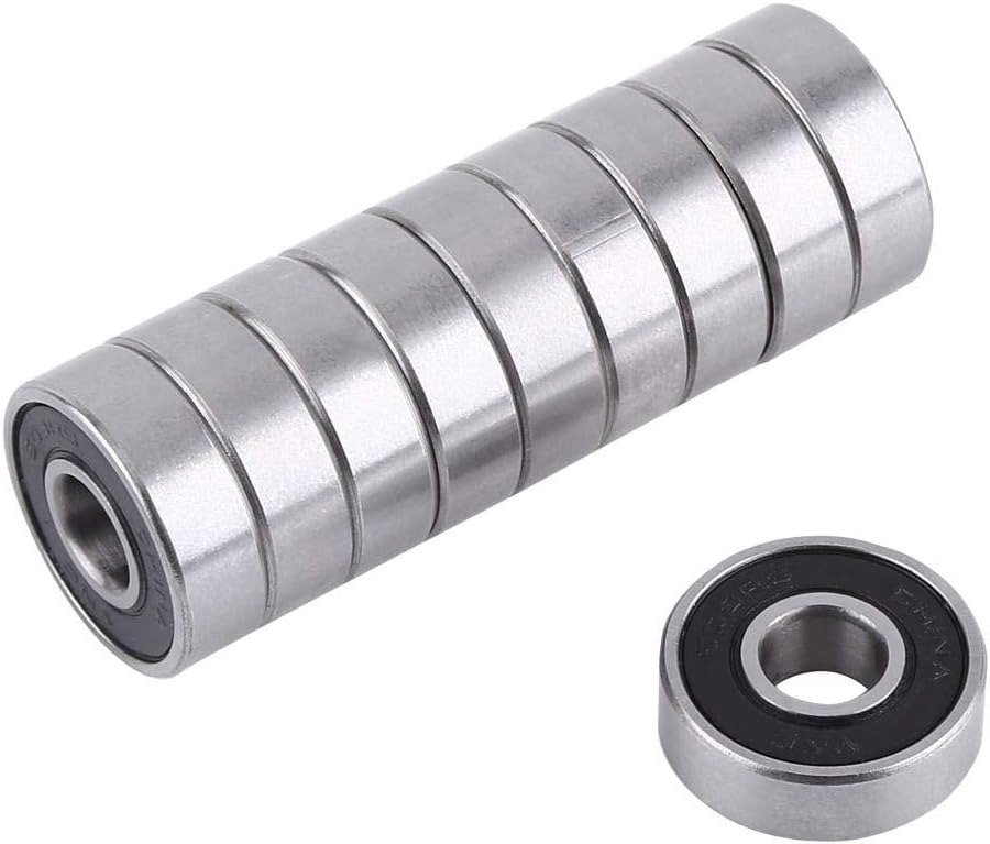 Sealed Ball Bearing,608-2RS Ball Rubber Sealed Bearings Dual Sided Black(10pcs/Pack)
