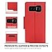 ProCase Galaxy Note 8 Wallet Case, Flip Kickstand Case with Card Slots Mirror Wristlet, Folding Stand Protective Cover for Galaxy Note8 2017 -Red