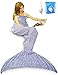 LAGHCAT Mermaid Tail Blanket Crochet Mermaid Blanket for Adult, Soft All Seasons Sleeping Bag Blankets, Whale Tail Pattern (71 x 35.5 Inch, Purple)