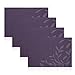 SHACOS Durable Placemats for Dinning Table Prime PVC Place Mats Heat Insulation Table Pads Set of 4 (Purple Leaves)