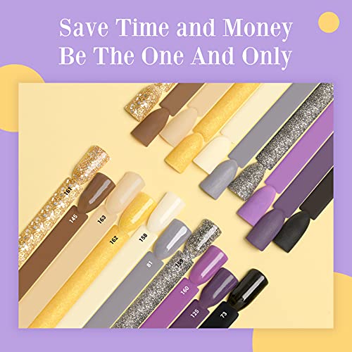 Dip Powder Nail Set 10 Colors AZUREBEAUTY Gold Glitter Dipping Powder