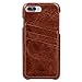 iPhone 8 Plus Case, iPhone 7 Plus Case, Benuo[Card Slot Vintage Series] Premium Genuine Leather Card Case,3 Card Slots, Ultra Slim, Soft Leather Cover for iPhone 8 Plus/7 Plus 5.5 inch (Stylish Brown)
