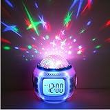 Desktop Table Clocks Music Starry Star Sky Projection Alarm Clock Calendar Thermometer