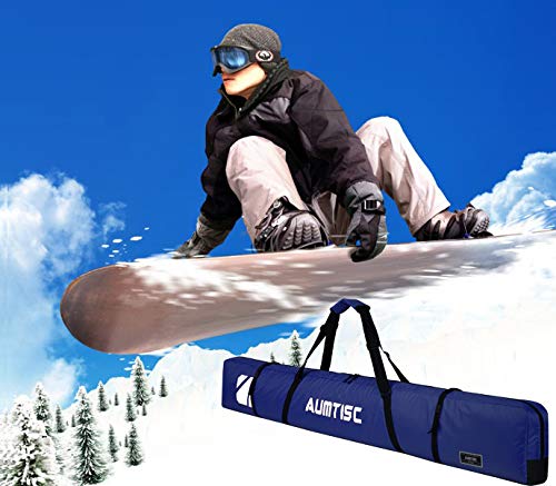 image for AUMTISC Single Ski Bag Travel Padded to Transport Skis Gear Pocket wit