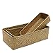 MyGift Medium Handwoven Natural Seagrass Woven Nesting Storage Organizer Baskets, Decorative Rectangle Home Organizing 12, 11, and 9 inch Bins, 3-Piece Set