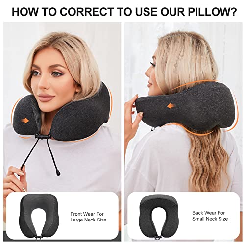 DEPAJA Neck Pillow for Travel, 100 Pure Memory Foam Soft Pillow for Airplane Sleeping U Shaped