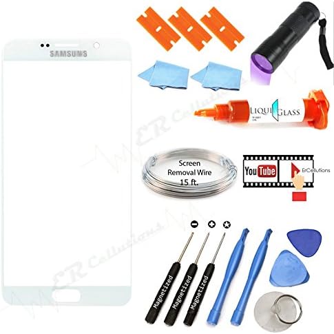 Samsung Galaxy Note 5 Glass Screen Replacement White Full Kit 13 Piece and Instructional Video โฆ (Whtie)