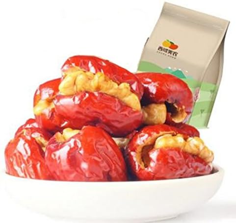 Helen Ou@ Xinjiang specialty: Healthy Snack Red Dates Jujube and Walnut 268g/9.45oz/0.59lb (Small)