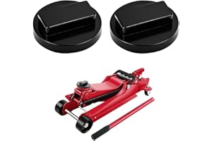 TSUGAMI Car Jack Pad Adapter, 2PCS Slotted Rubber Round Vehicle Frame Rail Pinch Lifting Weld Protector, Automotive Floor Jac