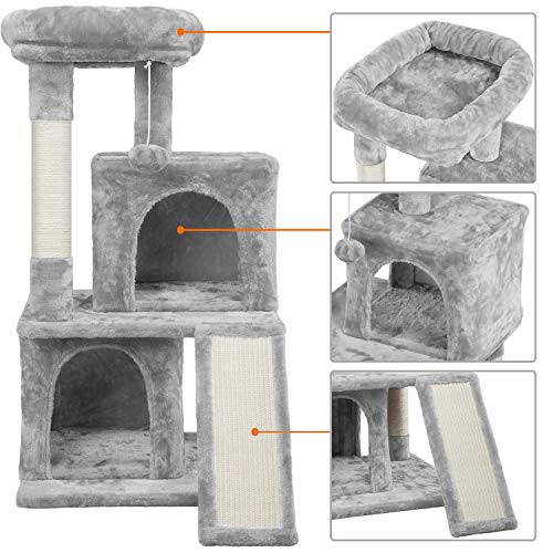 Yaheetech Cat Tree for Indoor Cats, 36in Cat Tower Cat Condo with Extra Large Perch, Scratching