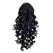 SWACC 12-Inch Short Screw Curls Claw Clip Ponytail Extensions Synthetic Clip in Drawstring Curly Ponytail Hairpiece Jaw Clip Hair Extension (Off Black-1B#)