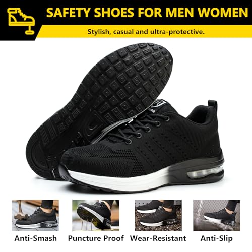 Baofular Safety Shoes Men Women Lightweight Work Shoes Comfortable Safety Shoes Non-Slip Breathable
