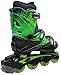 Inline Skates for Adults and Kids | Linear in-line roller skate blades | Pain-Free True-Fit | Non-slip wheels | for Men, Women, Boys, & Girls (Green Lazer, Purple Camo)