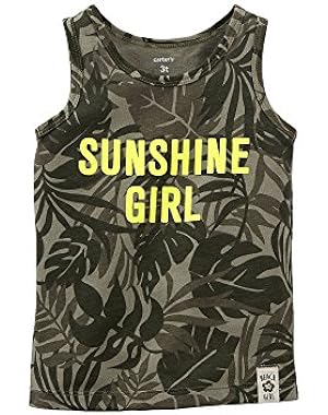 Little Girls Tank Sunshine Girl Tee (2T, Camo)