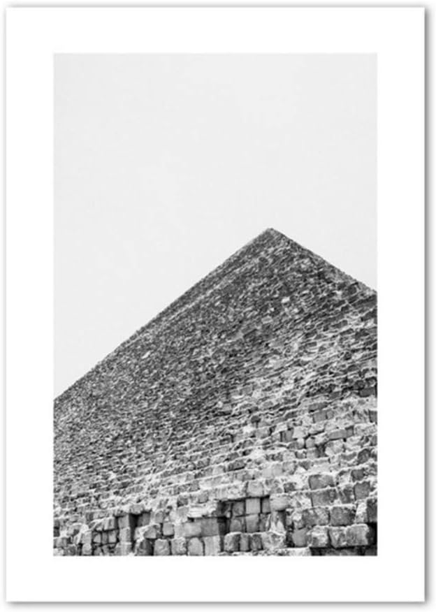 Pirámide en blanco y negro, fotografía artística, arte de pared