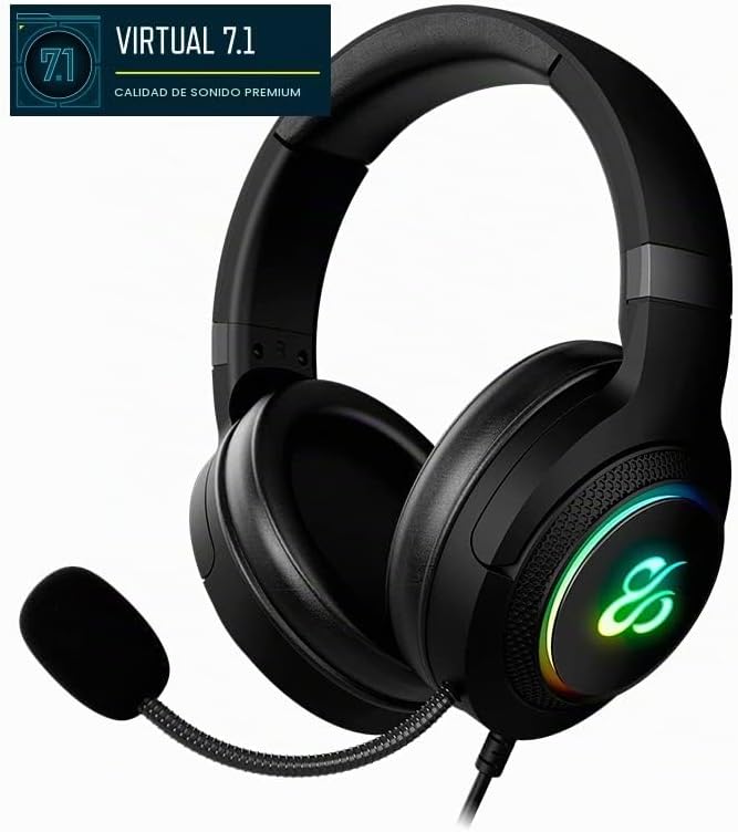 Sobek 7.1 V2 Auriculares Gaming Sonido Virtual 7.1 RGB Negros