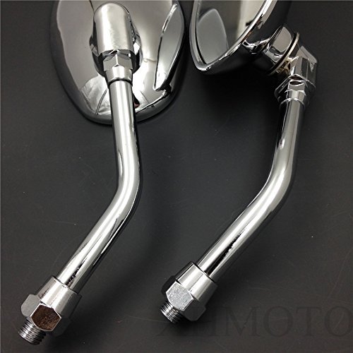 MOTORCYCLE CHROME CUSTOM REARVIEW SIDE MIRRORS 10MM ADAPTER MOUNT FOR KAWASAKI VULCAN VN BN EN ZN 400 500 550 600 650 750 800 1000 1300 1400 1600 VOYAGER CRUISER