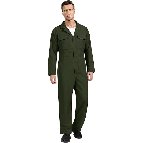 Amazon.com: VOGRYE Coveralls for Men Long Sleeve Cotton Blend Work
