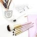 Qivange Makeup Brushes, Premium Blush Blending Eyeshadow Bronzer Brush Set+Sponge Puff(5pcs Pink)