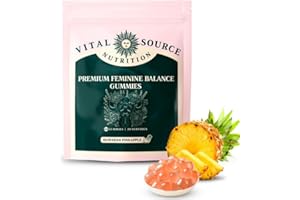 TANLOFY Vital Source Nutrition Premium Feminine Balance Gummies, for Women’s Health and Wellness Immune Support Vegan, Gluten-Free & Halal - Hawaiian Pineapple, 60 Count Gummies - 30 Servings