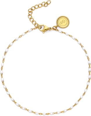 Chevillière Dots Blanc Acier Plaqué Or Bijoux pour femmes