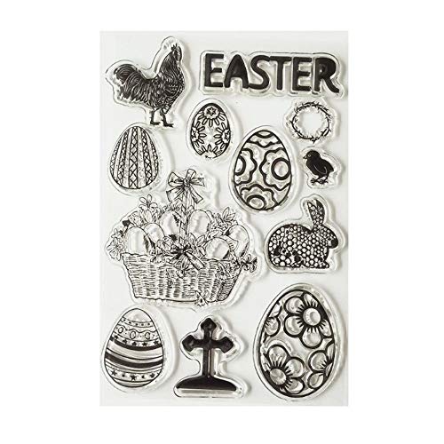 Happy Easter Egg Easter Bunny Rubber Clear Stamp/Seal Scrapbook/Photo Album Decorative Card Making Clear Stamps