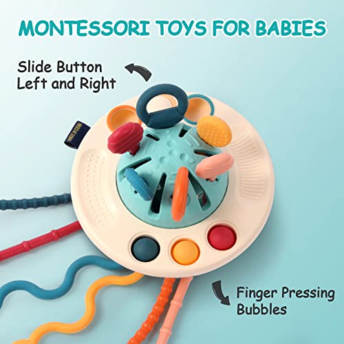 Hooku Montessori Toys for 1 Year Old, Sensory Toys for Toddlers 13, Montessori UFO Silicone
