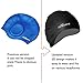 Swim Cap, Firesara Original Undated Swimming Cap 3D Ergonomic Design Comfortable Durable Ear Protection for Women Kids Adults Men Boys Girls for Long or short Hair with Nose Clip and Ear Plugs (Black)