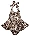 Baby Girls Kid Halter Lace Romper Backless Sunsuit Leopard Jumpsuit Dress (0-6 Months)