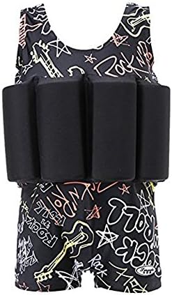Lemandii Cute Baby Children One-Piece Buoyancy swimsuit Swim Vest Detachable Float Swimwear Perfect for Kids Learn to Swimming (L(7-9 years))