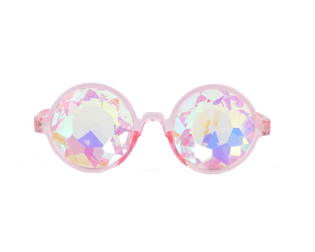 FLORATA Kaleidoscope Steampunk Goggles Multicolor Lens Glasses- Rainbow Rave Prism Diffraction