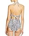 Oops Style Womens Tropical Tribal Starbasket Knot Front Padded One Piece Swimsuits,Gray,X-Large