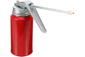 PartyKindom Hand Pump Oil Can: 200ml Portable Red Lubrication Pot with Metal Spout for Home Auto Motorcycles Applications