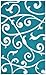 Garland Rug Honeysuckle Area Rug, 5 by 7-Feet, Teal/White