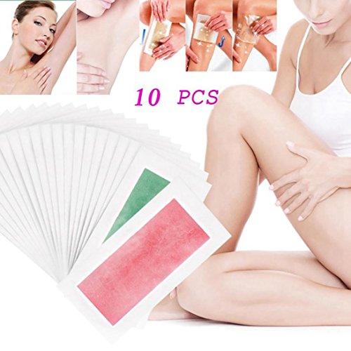 image for Sonmer Face Nonwoven Depilatory Strips Hair Wax Papers(Pack of 10) (Pi