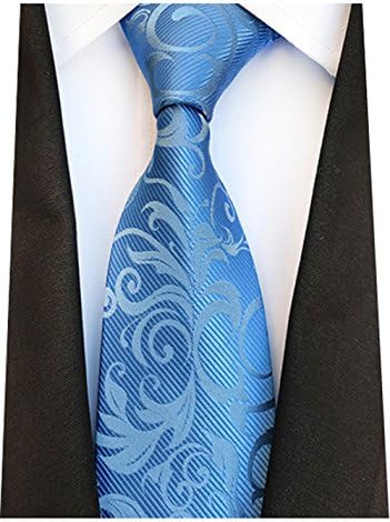 MINDENG Tie Two Tone Necktie Navy Knot Royal Blue/White Stripes Tie Men Neck Tie