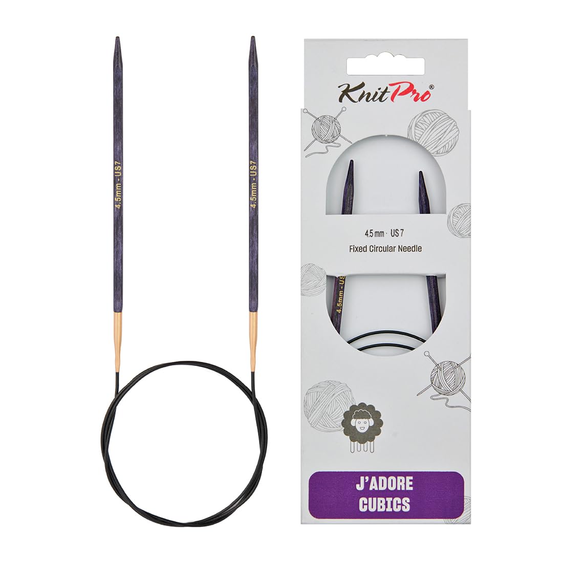 KnitPro J’Adore Cubics Fixed Circular Needles 40" 100cm | 4.50mm