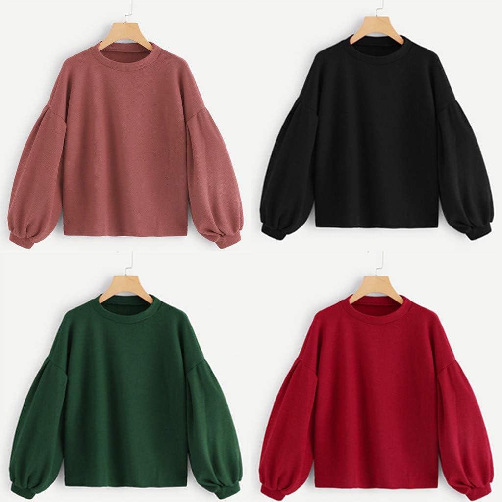 ZEFOTIM Women Sweatshirt, Womens Autumn Solid Casual Long Sleeve Printed Pullover T Shirts Tops Blouse: Clothing