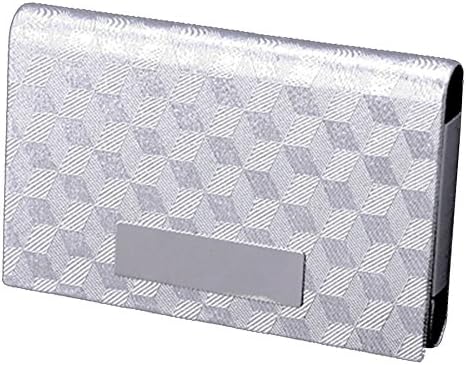 MGStyle Business Card Holder Case - Magnetic - Silver Tone - Stainless Steel - Minimalist For Men Or Women