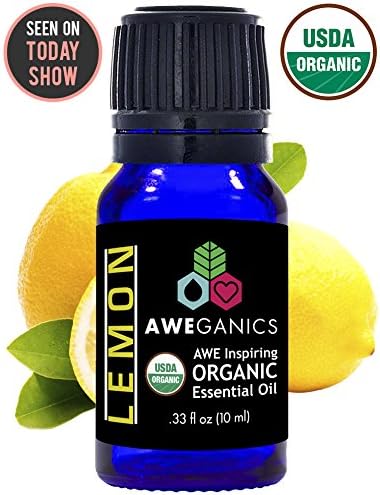 Pure Lemon Oil USDA Organic Essential Oils, Premium Citrus Limon 100% Pure Natural Therapeutic-Grade, Best Aromatherapy Scented-Oils for Diffuser, Skin, Face, Bath, Hair 10 ML MSRP $14.99