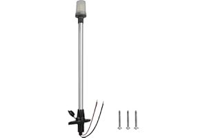 Besramtic Stern Light Anchor Light LED Marine Boat Navigations Lights Pole USCG 2 NM All Round White Removable 2 Pin 10-24 Vo