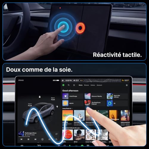 CYBERBEANS 16 inch + 8 inch screen protector for Tesla Model y Juniper 2026 | Tempered Glass Accessories Anti-Fingerprint, Bubble-Free, 9H Hardness, With Installation Kit
