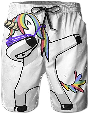Unicorns Dabbing Men's Swim Trunks Quick Dry Beach Shorts Custom Boardshorts Comfortable