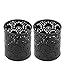 EasyPAG 2 Pcs Cylinder Shape Pen Holder Metal Jumbo Pencil Cup Organizer/Brush Holder, Black