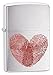 Zippo Fingerprint Heart Pocket Lighter, Brushed Chrome