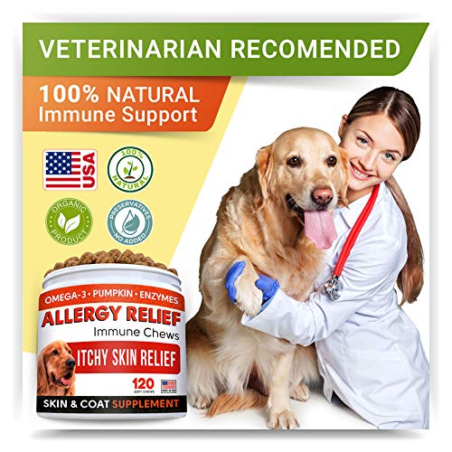 STRELLALAB Dog Allergy Relief — Dog Itchy Skin Treatment with Omega 3